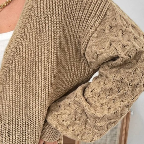 KHAKI CARDIGAN FALL WINTER STREETWEAR TRENDING - Picture 3 of 6